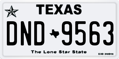 TX license plate DND9563