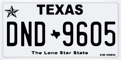 TX license plate DND9605