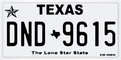 TX license plate DND9615