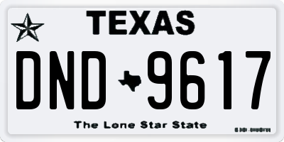 TX license plate DND9617