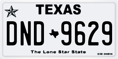 TX license plate DND9629