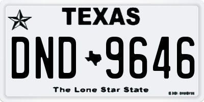 TX license plate DND9646