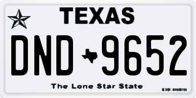TX license plate DND9652