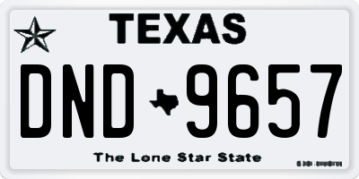 TX license plate DND9657