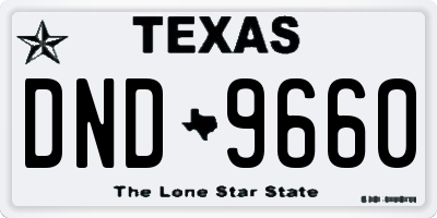 TX license plate DND9660