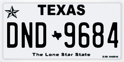 TX license plate DND9684