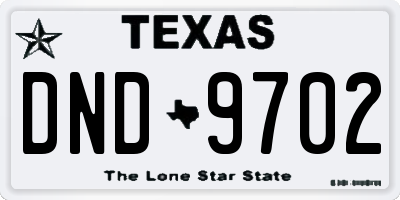 TX license plate DND9702