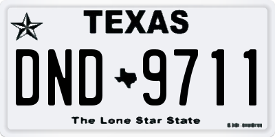 TX license plate DND9711
