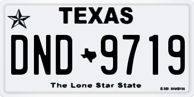 TX license plate DND9719