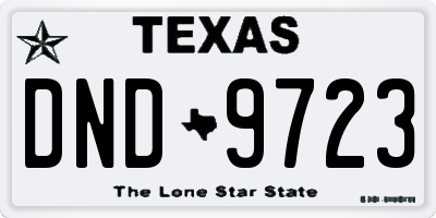 TX license plate DND9723