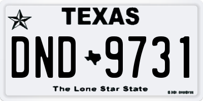TX license plate DND9731