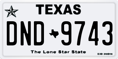 TX license plate DND9743