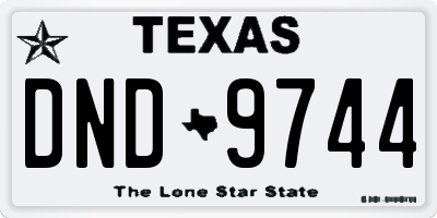 TX license plate DND9744