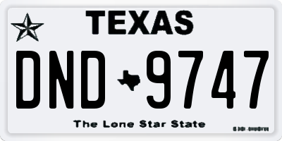 TX license plate DND9747