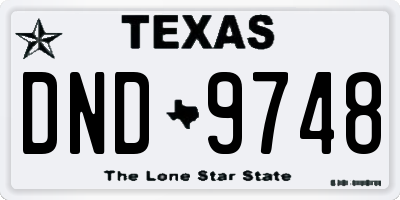 TX license plate DND9748