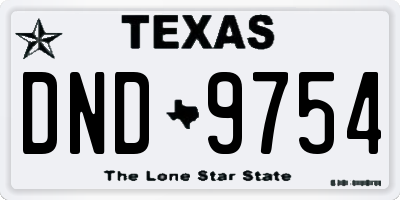 TX license plate DND9754