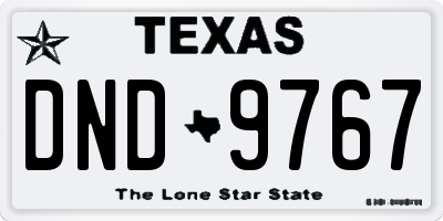 TX license plate DND9767