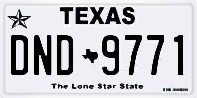 TX license plate DND9771