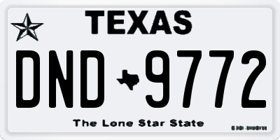 TX license plate DND9772