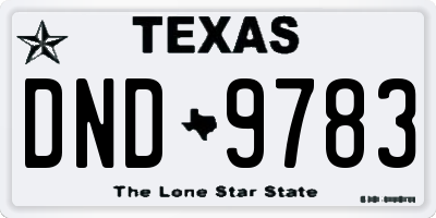 TX license plate DND9783