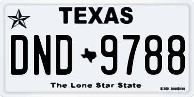 TX license plate DND9788