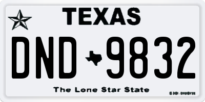 TX license plate DND9832