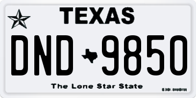 TX license plate DND9850