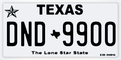 TX license plate DND9900