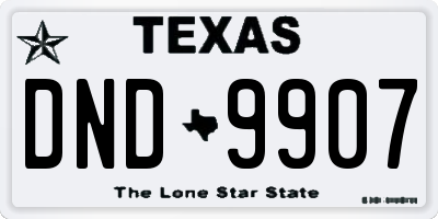 TX license plate DND9907