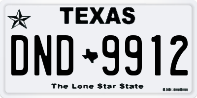TX license plate DND9912