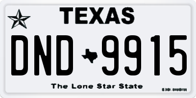 TX license plate DND9915