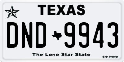TX license plate DND9943