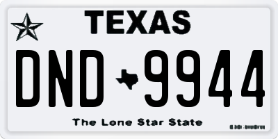 TX license plate DND9944