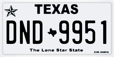 TX license plate DND9951
