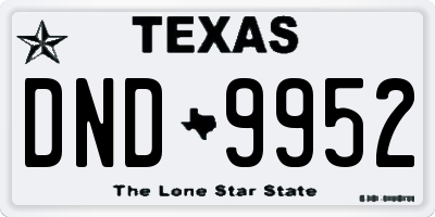 TX license plate DND9952