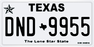 TX license plate DND9955