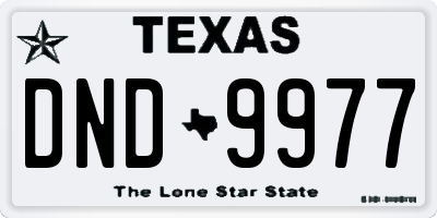 TX license plate DND9977