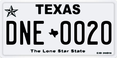 TX license plate DNE0020