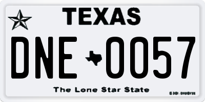 TX license plate DNE0057