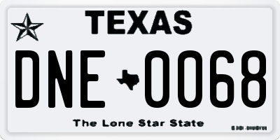 TX license plate DNE0068