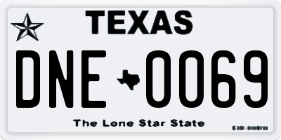 TX license plate DNE0069