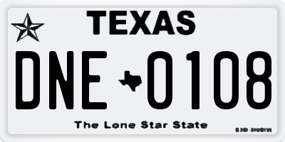TX license plate DNE0108