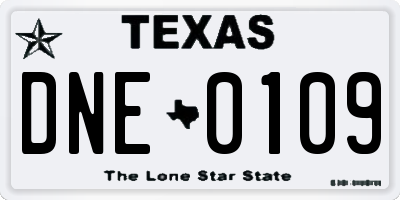 TX license plate DNE0109
