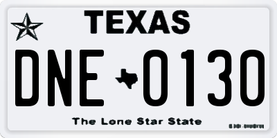 TX license plate DNE0130