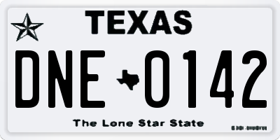 TX license plate DNE0142