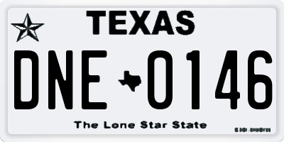 TX license plate DNE0146