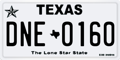 TX license plate DNE0160