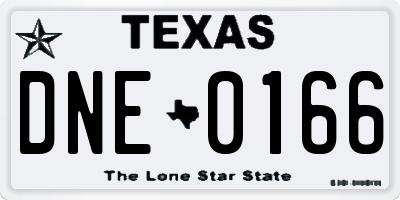 TX license plate DNE0166