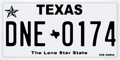 TX license plate DNE0174