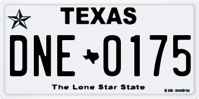 TX license plate DNE0175